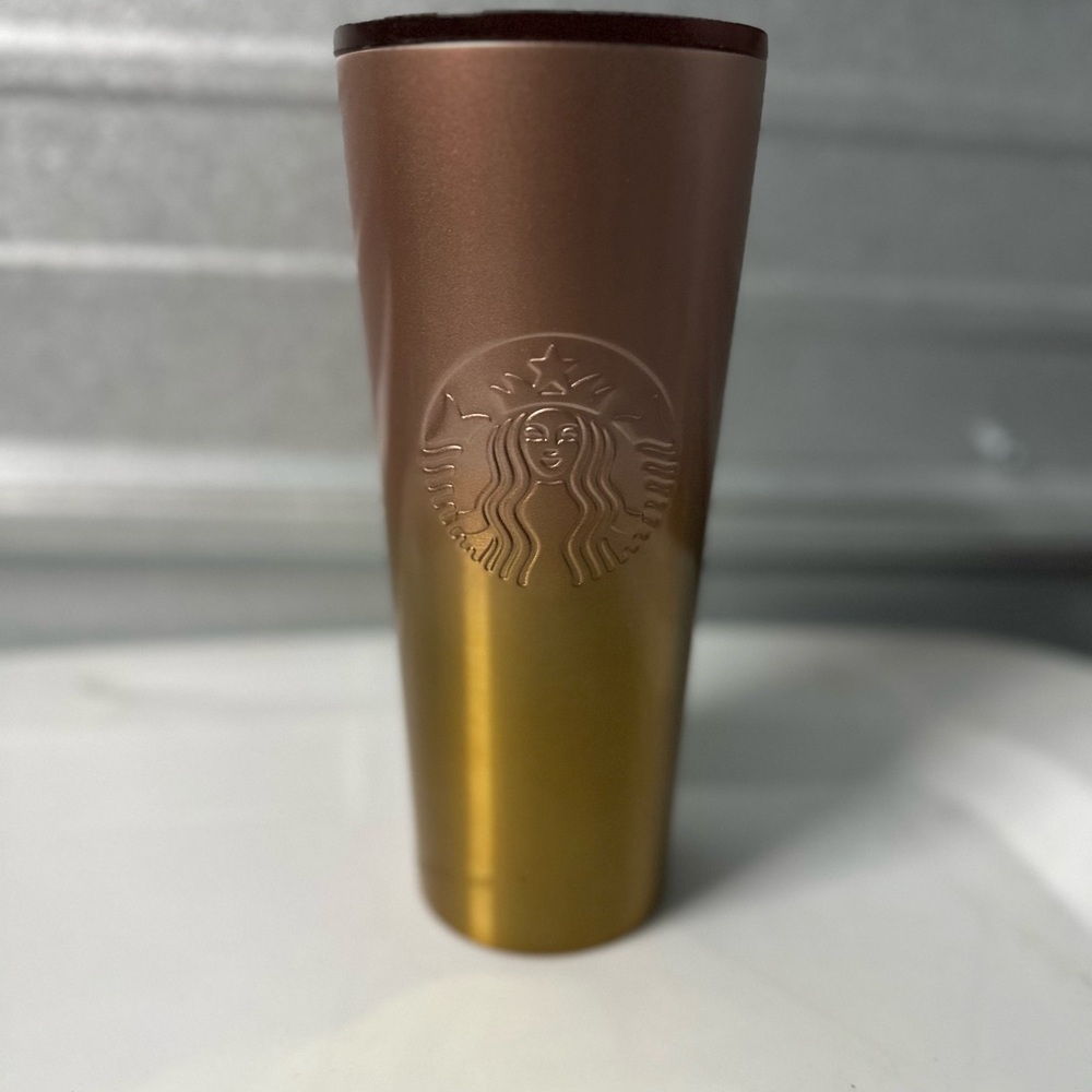 Starbucks Brown and Gold Tumbler